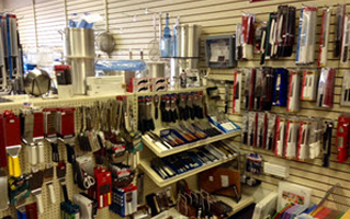 Skelton's Inc. aisle of spatulas and other restaurant equipment
