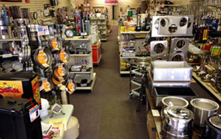 Skelton's Inc. Foodservice Equipment store full of restaurant equipment